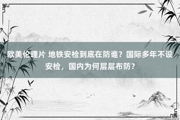 欧美伦理片 地铁安检到底在防谁？国际多年不设安检，国内为何层层布防？